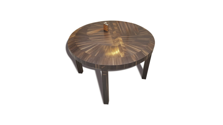 Table en marqueterie de paille