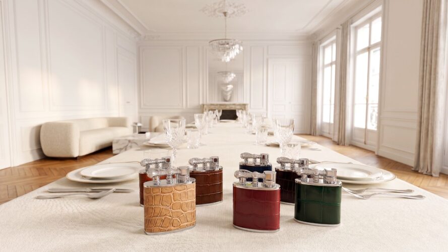 Briquets de table en cuir de crocodile